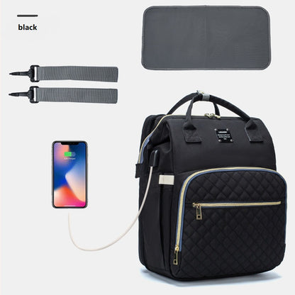 Portable Baby Diaper Backpack – Mommy Bag with Built‑In Travel Baby Bed
