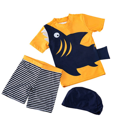 Boys’ Quick‑Dry Swimwear Set – Short‑Sleeve Rash Guard & Swim Shorts
