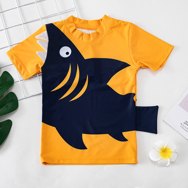 Boys’ Quick‑Dry Swimwear Set – Short‑Sleeve Rash Guard & Swim Shorts