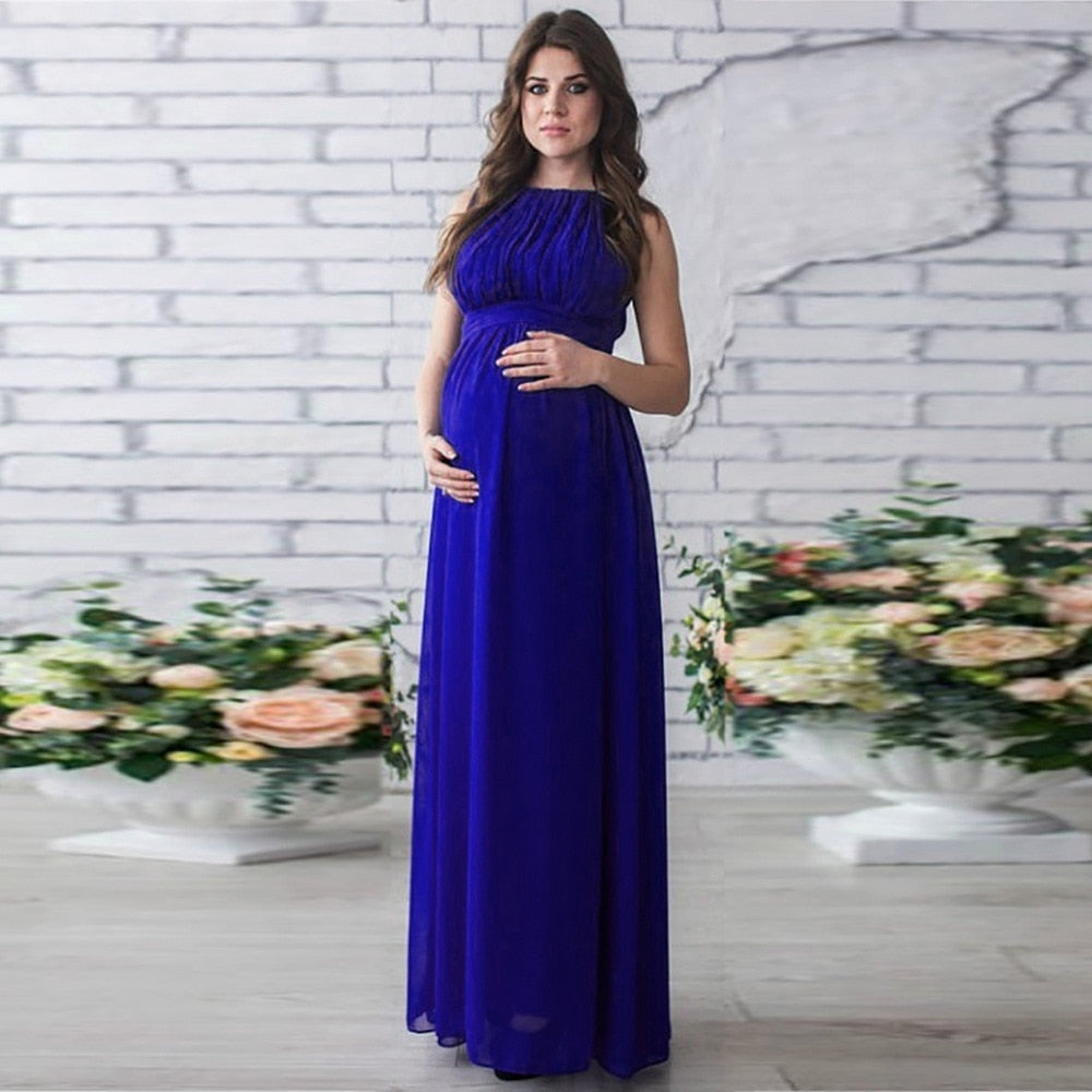 Maternity Chiffon Maxi Dress – Elegant Baby Shower & Photoshoot Gown