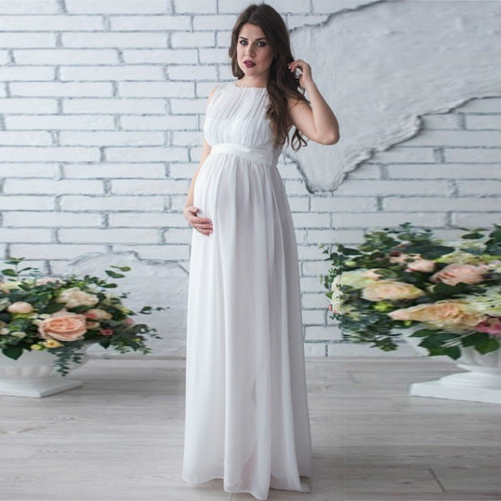 Maternity Chiffon Maxi Dress – Elegant Baby Shower & Photoshoot Gown