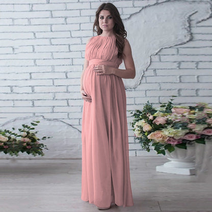 Maternity Chiffon Maxi Dress – Elegant Baby Shower & Photoshoot Gown