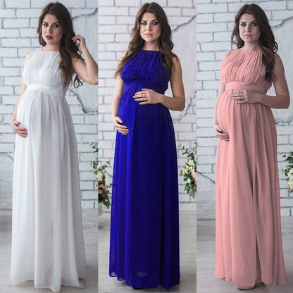 Maternity Chiffon Maxi Dress – Elegant Baby Shower & Photoshoot Gown