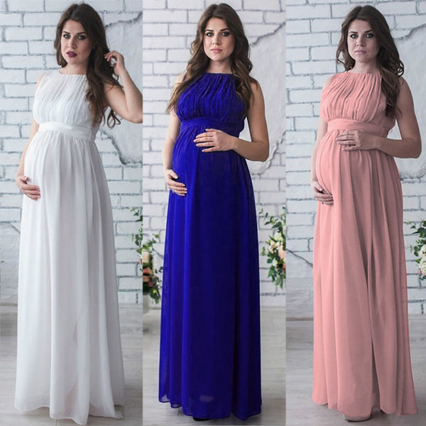 Maternity Chiffon Maxi Dress – Elegant Baby Shower & Photoshoot Gown
