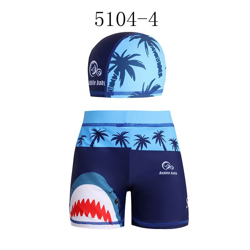 Children’s Cartoon Swim Trunks Set – Quick‑Dry Swim Shorts with Matching Cap