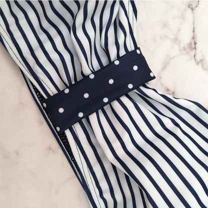 ⭐ Women’s Sexy Suspender Split Strap Printed Stripe Maternity Swimsuit
