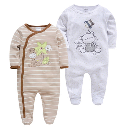 Baby Footed Romper Jumpsuit – Long Sleeve Cotton Sleep & Play Outfit