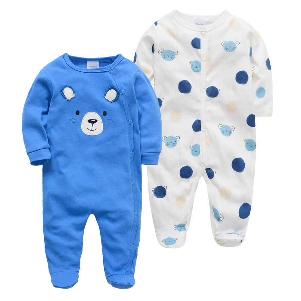 Baby Footed Romper Jumpsuit – Long Sleeve Cotton Sleep & Play Outfit