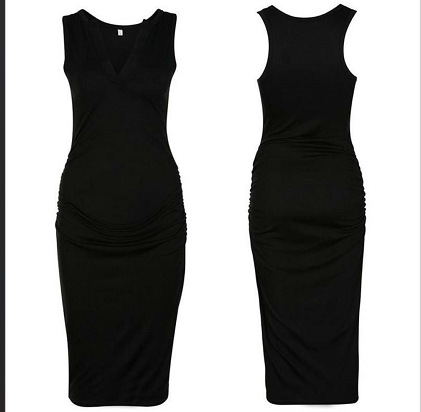 Sleeveless Maternity Bodycon Dress – Soft Stretch Dress for Pregnancy