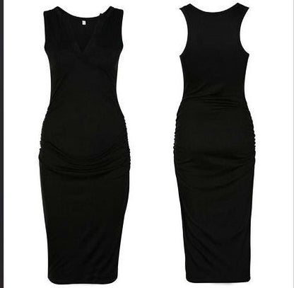 Sleeveless Maternity Bodycon Dress – Soft Stretch Dress for Pregnancy