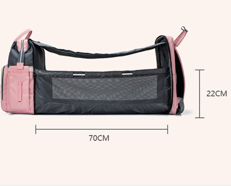 Portable Baby Diaper Backpack – Mommy Bag with Built‑In Travel Baby Bed