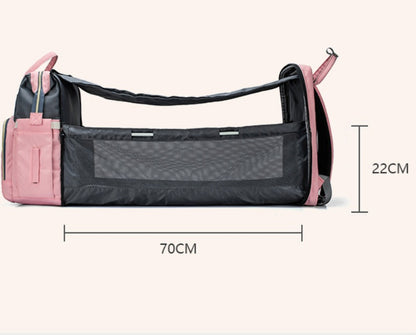 Portable Baby Diaper Backpack – Mommy Bag with Built‑In Travel Baby Bed