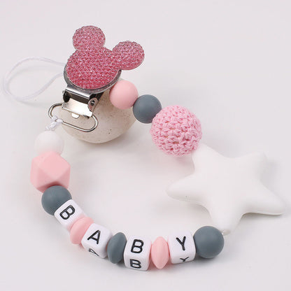 Five pointed star silicone pacifier chain pacifier chain baby products silicone pacifier clip baby teether anti-drop chain anti-drop belt