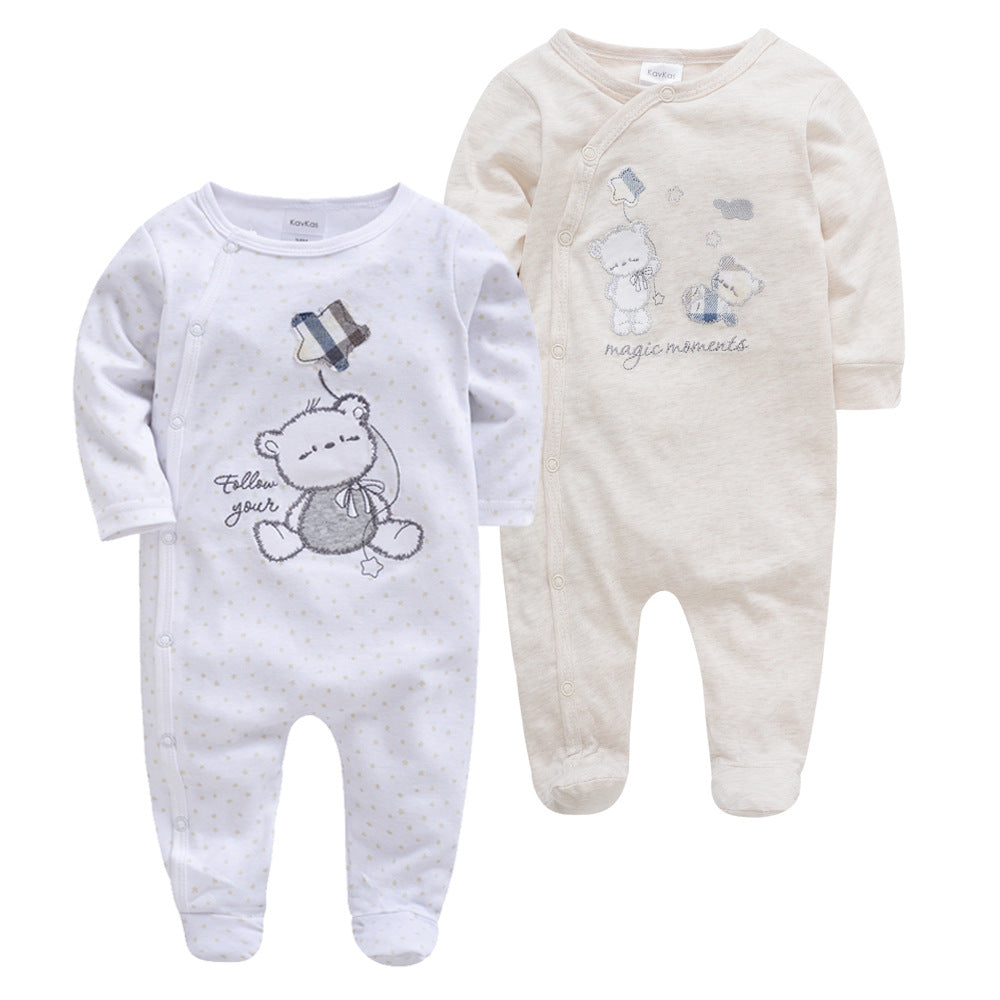 Baby Footed Romper Jumpsuit – Long Sleeve Cotton Sleep & Play Outfit