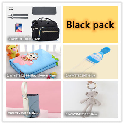Portable Baby Diaper Backpack – Mommy Bag with Built‑In Travel Baby Bed