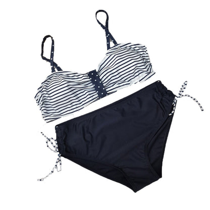 ⭐ Women’s Sexy Suspender Split Strap Printed Stripe Maternity Swimsuit