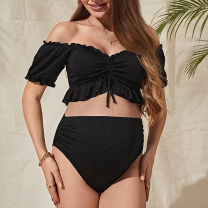 Maternity Bikini Cover‑Up Dress – Soft Stretch, Short‑Sleeve, Split Hem Beachwear