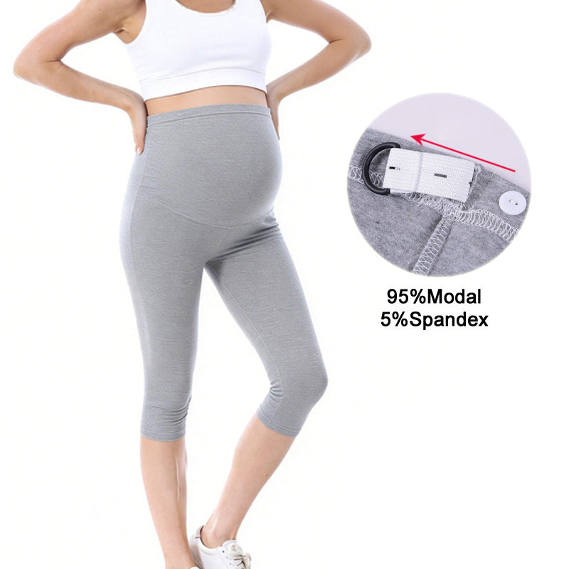 High‑Waisted Maternity Capri Pants – Slim Fit, Stretch Comfort, Summer Activewear