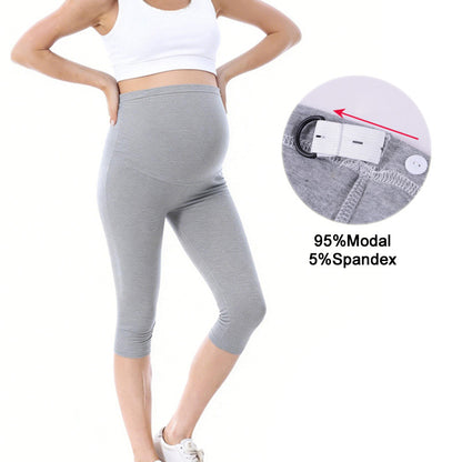 High‑Waisted Maternity Capri Pants – Slim Fit, Stretch Comfort, Summer Activewear