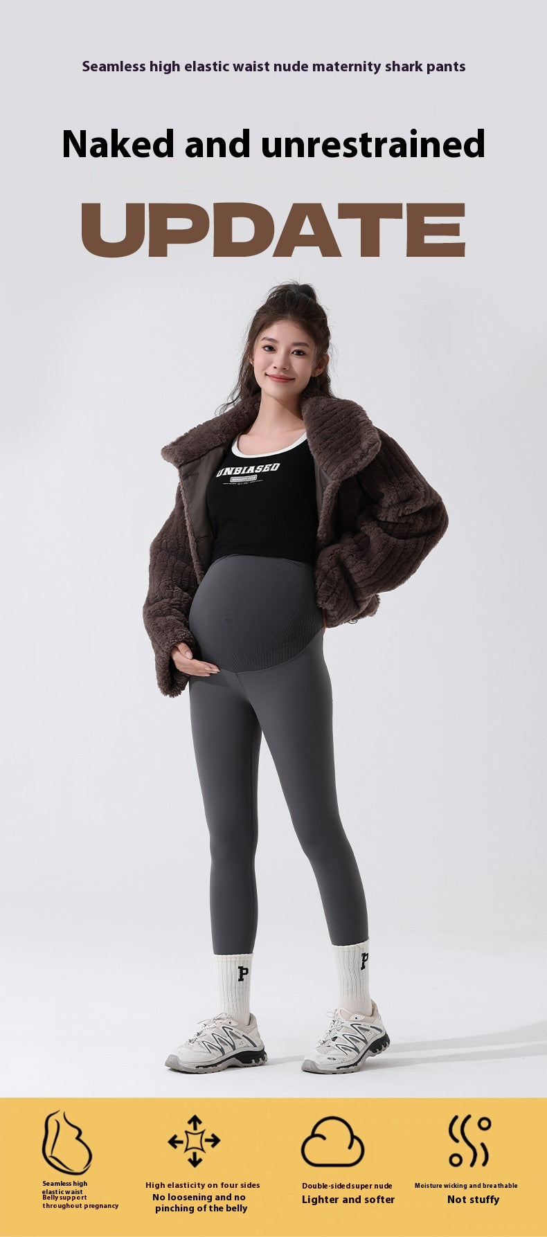 All‑Match Maternity Shark Pants – Autumn & Winter Supportive Leggings